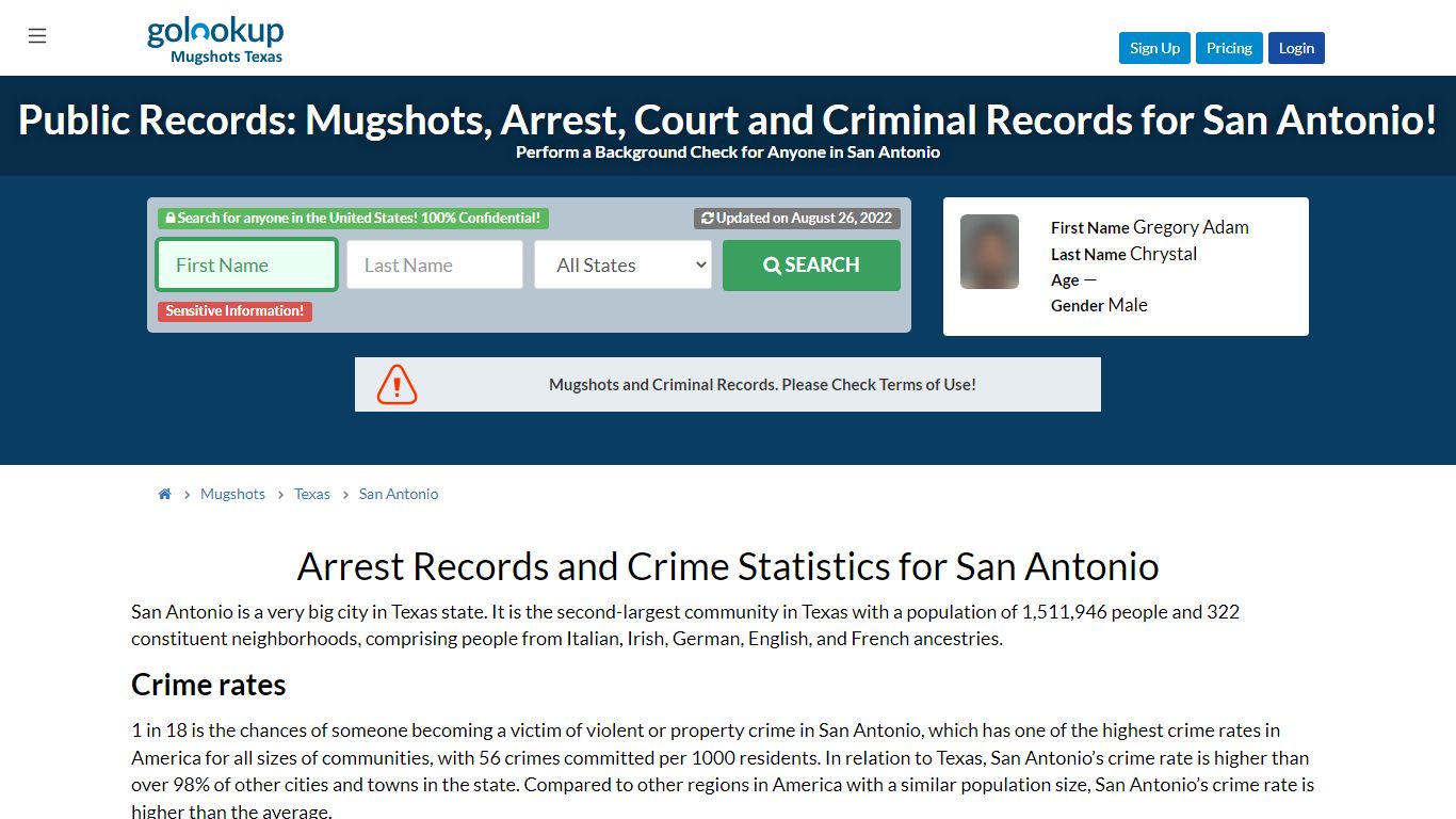 Mugshots San Antonio, Arrest Records San Antonio - GoLookUp